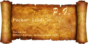 Pecker Iziás névjegykártya